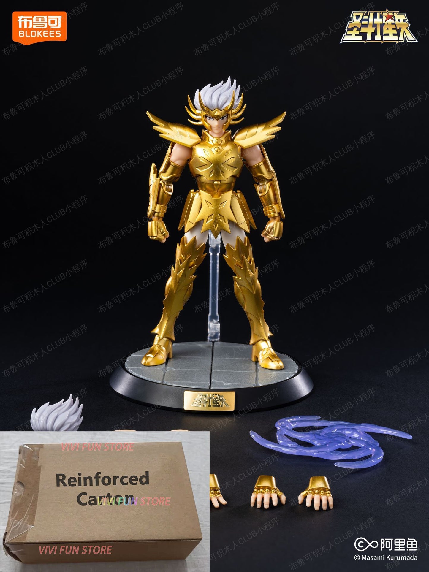 Em estoque Original Saint Seiya CLÁSSICO CLÁSSICO Gold Saint Shiryu Máscara da Morte Shura Ouro Câncer Capricórnio Modelo Montado Brinquedos