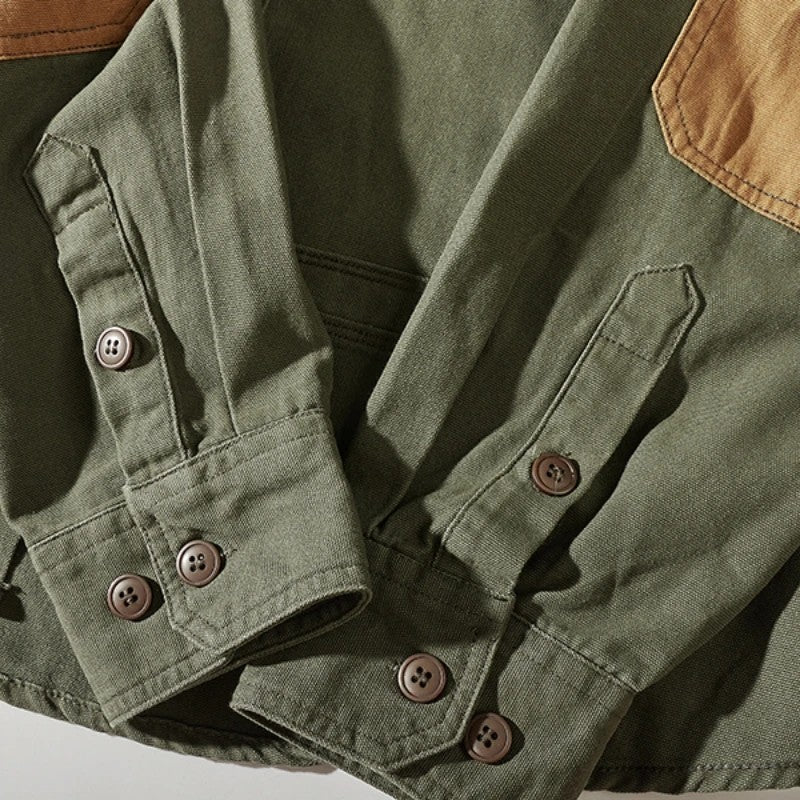 Long Sleeve Tactical Shirts Men  Patch Cargo Shirt Cotton American Casual Vintage Tooling Jacket Outdoor Workwear Blusas