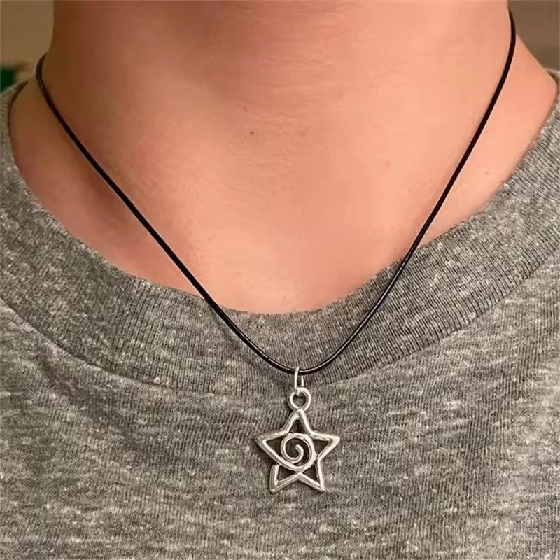 Colar com Pingente de Cruz Gótica Preta e Estrela Y2k Gargantilha Feminina Masculina Charm Grunge Punk Joias da Moda ?Acessórios Harajuku Emo