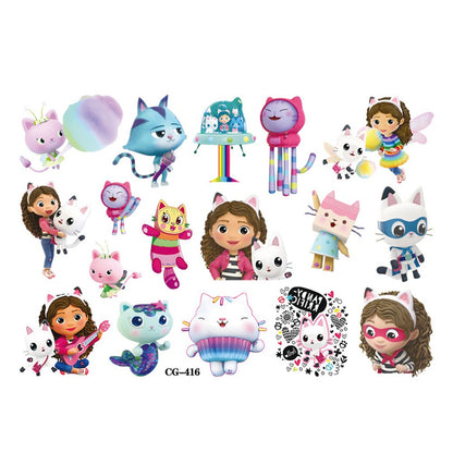 Gabby Dollhouse Child Tattoo Sticker Anime Cartoons Tattoo Stickers Temporary Tattoos Waterproof The Tattoo Art Tatoo Cosplay