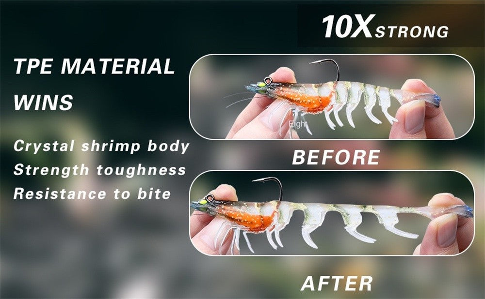 Iscas de Camarão Artificiais Macias e Realistas 9cm 12g, Jigs Luminosos para Pesca de Jigging, Iscas Artificiais para Pesca no Mar, para Peixe Vermelho, Robalo, Camarão, 1 UNID.