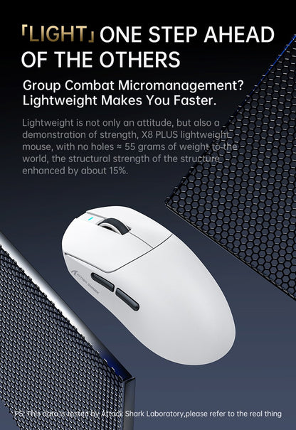 ATTACK SHARK X8 SE Wireless Gaming Mouse,25000 DPI,2.4G Wireless/Bluetooth/Wired Connection, Customized Mouse