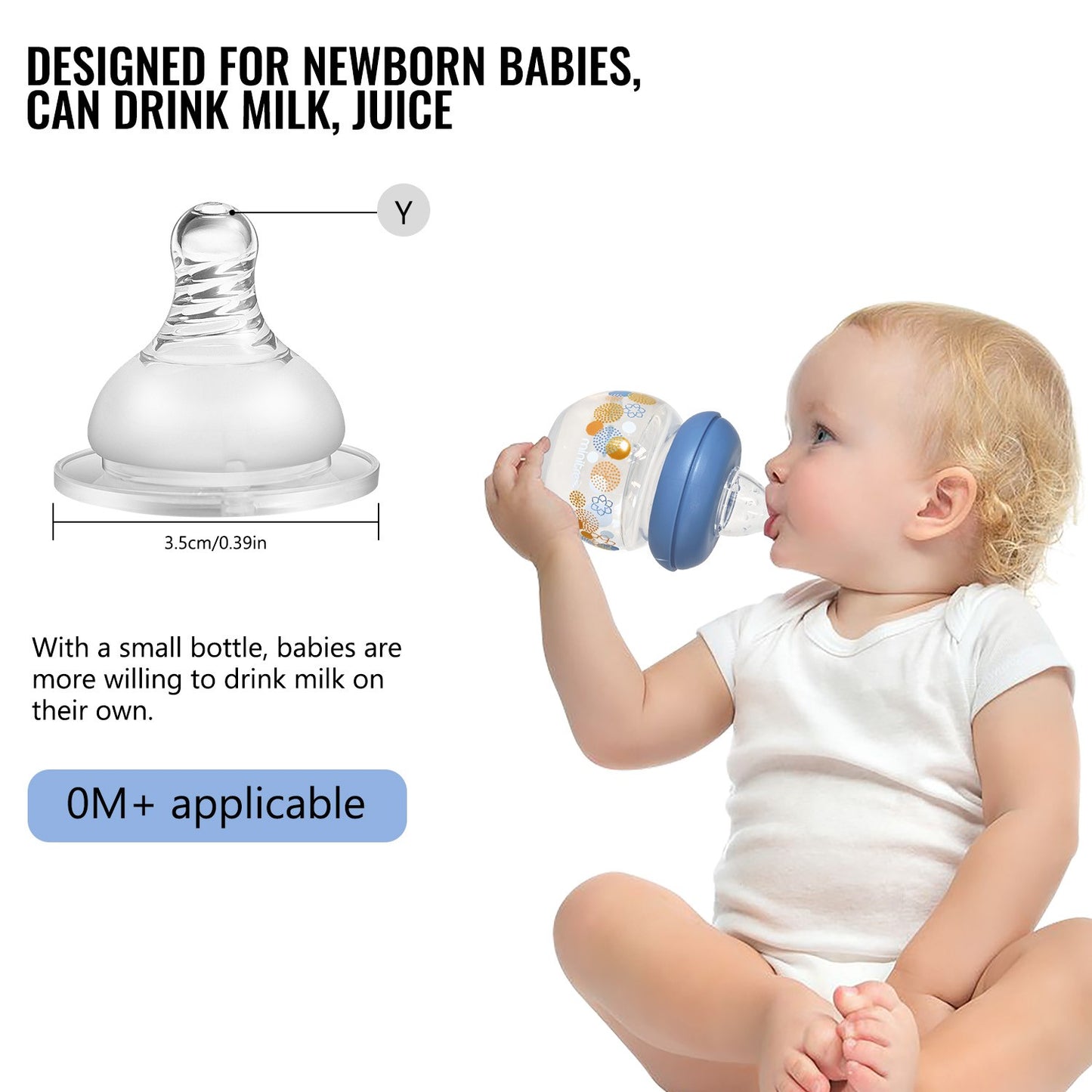 60ML mini baby bottle with windmill design, made of PP material