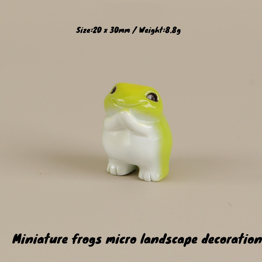 6PCS Miniature Frogs Micro Landscape Decoration Kawaii Forg Fairy Garden Accessories Mini Forg Desk Decoration