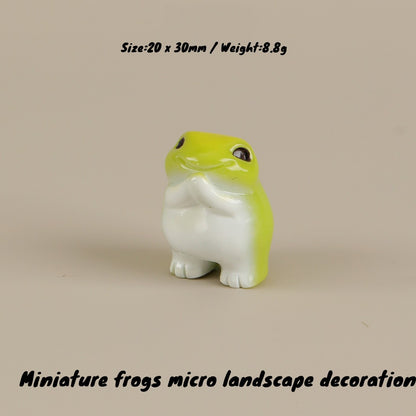 6PCS Miniature Frogs Micro Landscape Decoration Kawaii Forg Fairy Garden Accessories Mini Forg Desk Decoration