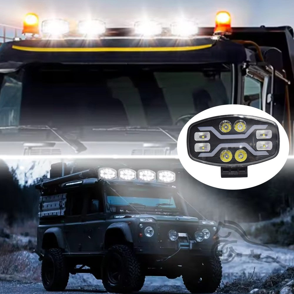 JALVN7 LED Luz de Condução para Caminhão Off Road Scania Man LED Farol de Trabalho DRL Amarelo Branco 100W 22000LM