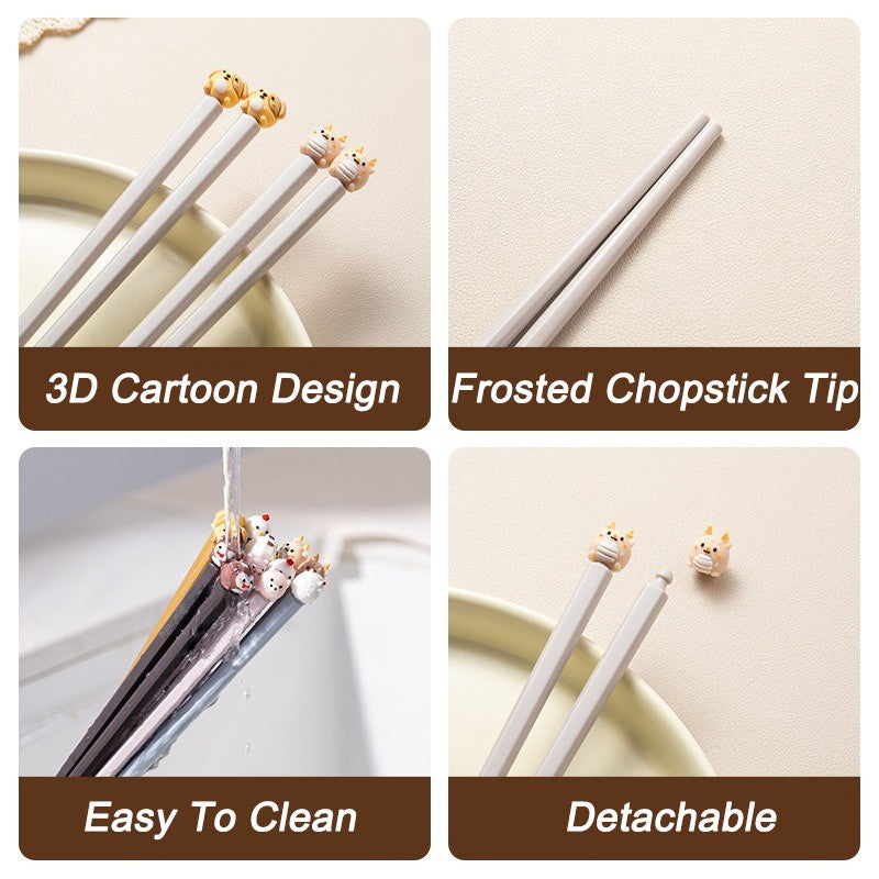22cm 3D Bonitos Desenhos Animados Animais Hashi Para Crianças Hashi Chinês Comida Sushi Varas Casa Cozinha Louça Jantar Ferramenta de Cozinha