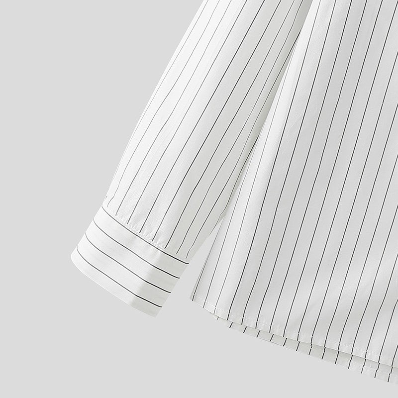 INCERUN Men Striped Shirt Lapel Long Sleeve Loose Casual Men Clothing Streetwear 2025 Korean Style Fashion Male Shirts Tops