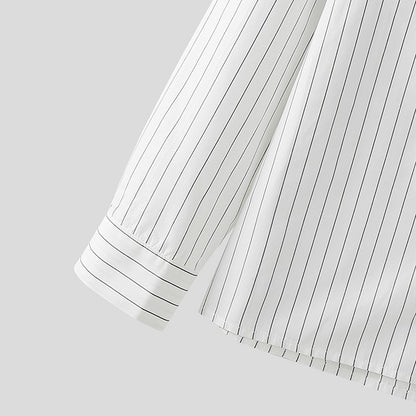 INCERUN Men Striped Shirt Lapel Long Sleeve Loose Casual Men Clothing Streetwear 2025 Korean Style Fashion Male Shirts Tops