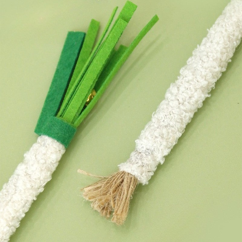1 unidade de brinquedo de gato de madeira Sky Liao, cebolinha, vegetal simulado, resistente a mordidas, autoestimulante, moedor de dentes, para provocar gatos e animais de estimação