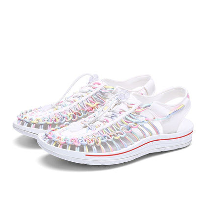 2024 New Arrival Summer Men's Shoes Breathable Beach Loafers Hand Woven Roman Sandals High Quality Men's Comfortable Flats