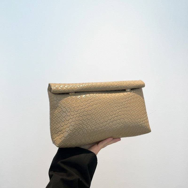 Fashionable and elegant clutch bag, large-capacity flip-top dinner bag, versatile handbag, ladies' shopping bag