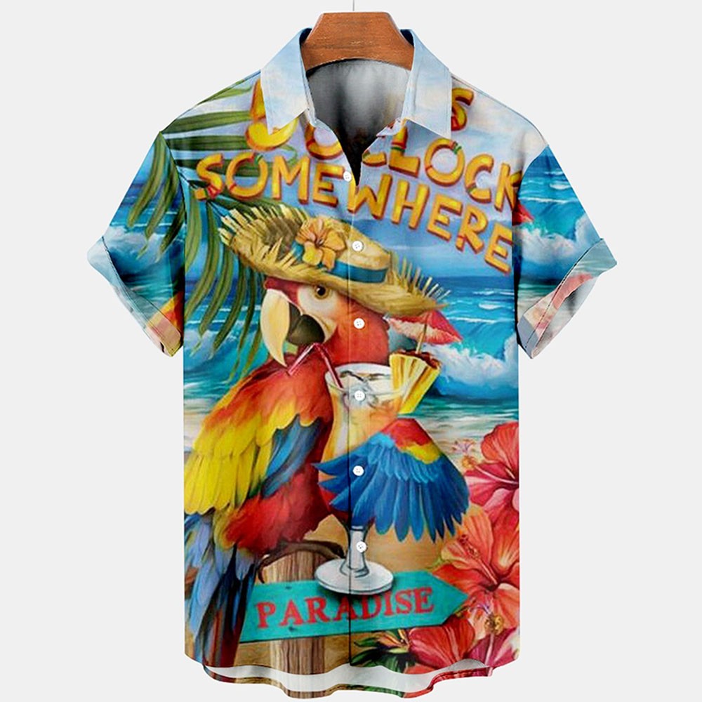 Hawaiian Shirts For Men Fashion Comfortable Unisex Short Sleeve Tops Beach Travel Surf Casual Shirts Oversized Men's Shirts