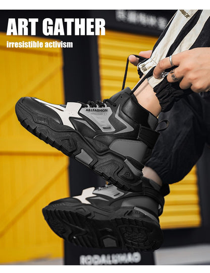 Fashion Thick Soled Men's Sneakers Height Increasing Shoes Casual Sports Shoes Versatile Men's Shoes Platform Skateboard Shoes