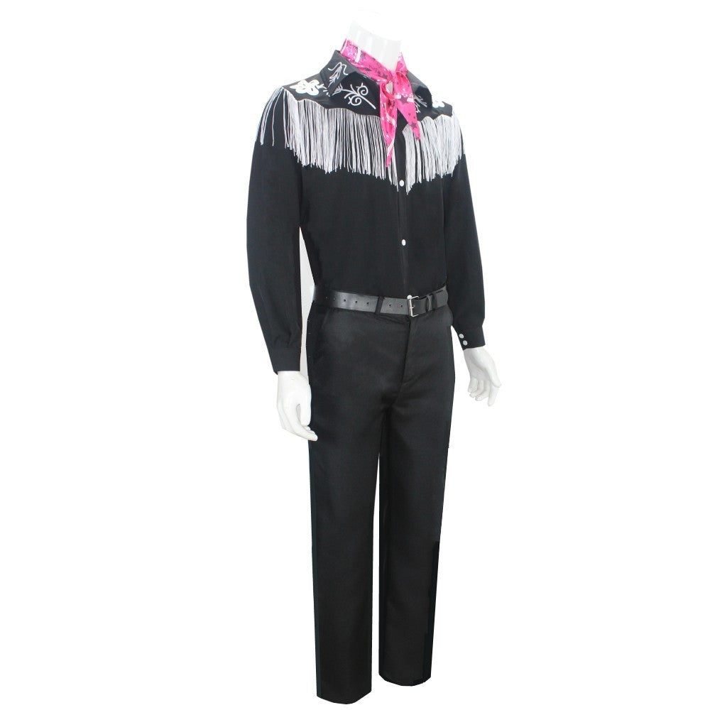 Costume De Cosplay Du Film Ken Pour Adulte, T-shirt Noir, Écharpe Rose, Ensemble Complet, Princesse, Ixde Carnaval D'Halloween