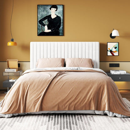 Cama Queen Size com Estrutura Plataforma, Cama Estofada em Veludo Moderna com Cabeceira Ajustável com Capitonê Vertical,