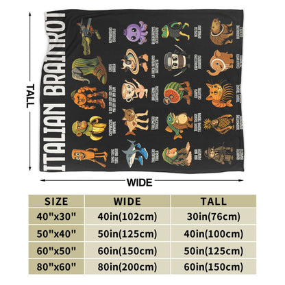 Warm Soft BlanketsStudents Picnic Italian Brainrot Funny Meme Throw Blanket Flannel Bedspread Bedroom Aesthetic Sofa Bed Cover