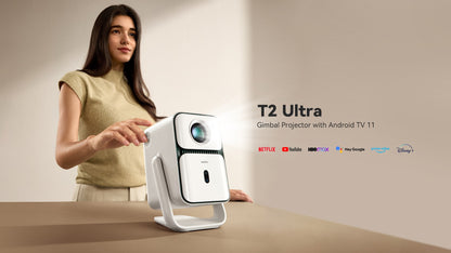 Wanbo T2 Ultra Android TV11.0 Projetor 1080P Suporte 4K Projetor 500 Ansi Rotação 120° Portátil Casa Smart Projetor
