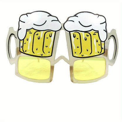 Novelty Bubble Beer Mug Glasses Plastic Durable Design - Tropical Theme Photo Booth Props for Beach Parties Bars & Bat Mitzvahs