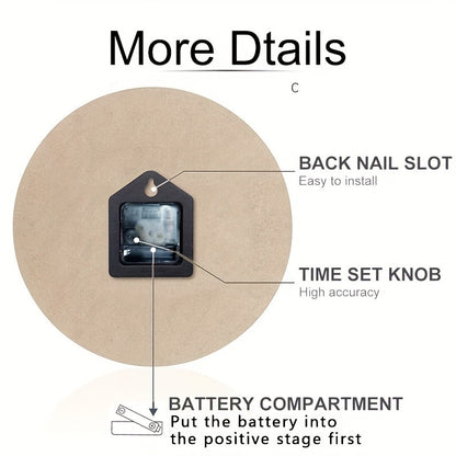 Silent Non-Ticking Pool Table Design Wall Clock - Creative Billiard Balls & Cue Stick Numbers 1-12, Wooden Frame,  - Home Offic