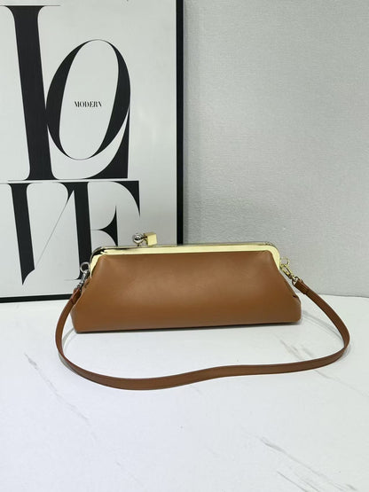 Fashion Long Clutch Bag for Women Luxury Designer Kiss Clip Handbags Luxury Pu Leather Underarm Shoulder Bags Trend Party Purses