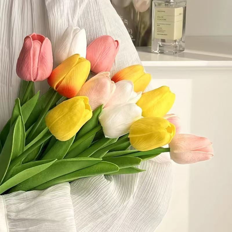 5-30Pcs Premium Tulip Artificial Flowers, Real Touch Tulip Bouquet, Decorative for Wedding Home Party Christmas Candy Birthday