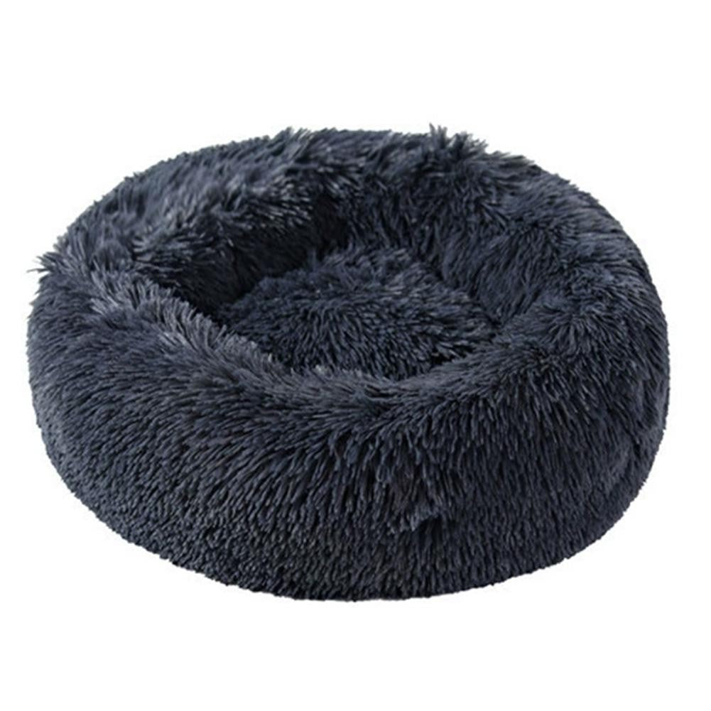 Almofada de Cama para Gatos e Cães de Pelúcia Macia e Quente com Pelo Sintético, Cama Redonda Calmante em Formato de Donut Confortável e Lavável para Cães e Gatos de Pequeno e Médio Porte
