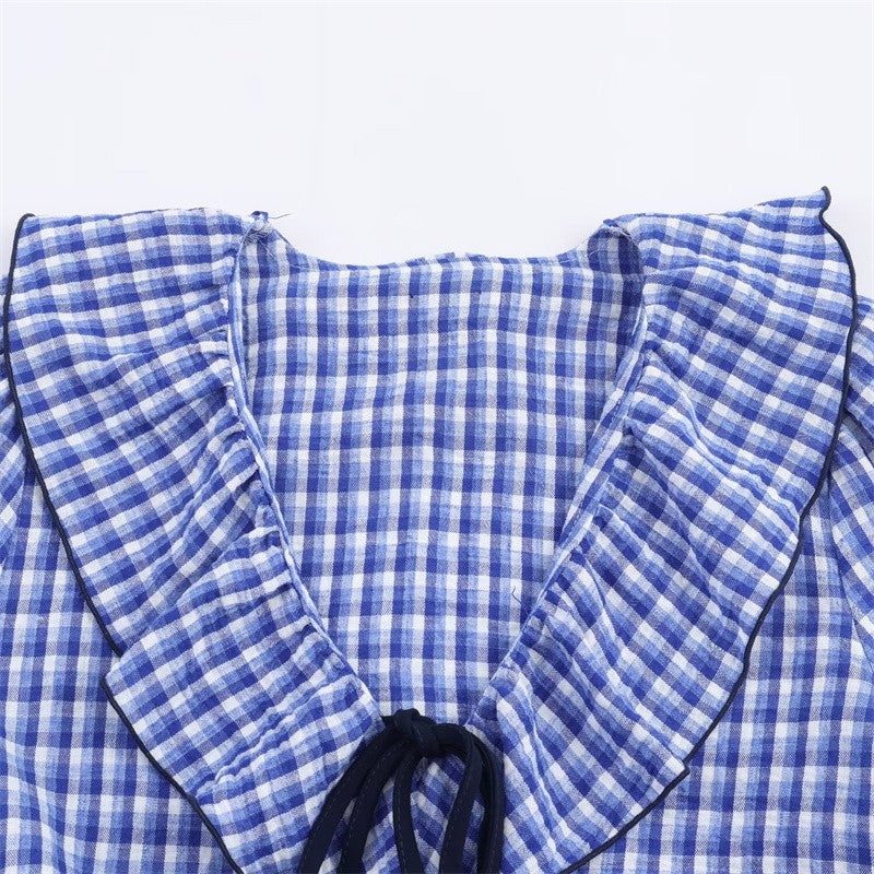 Women's Shirt Fall 2025 New Red Check Long Sleeve Stacked Decoration Pastoral Collegiate Shirt Casual Fashion Lively Personality