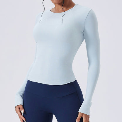 Women Long Sleeve Workout Top Gym Casual Outdoor Top Workout Dry Fit Breathable High Elastic Sports Top Sports Long Sleeved