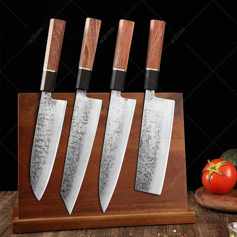 WXCOO Forged Hammer Pattern Japanese Santoku Knife Meat Cleaver Professional Chef Knife Kitchen Vegetable Fruit Slicing Knife