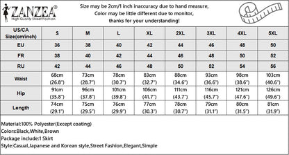 Plus Size 5XL ZANZEA Women PU Leather Midi Jupes Elegant Casual Autumn Loose High Waist Skirt Solid Skirt High Waisted Falda