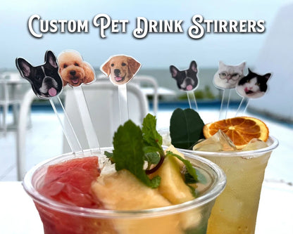 Wedding Cocktail Stirrer Custom Pet Drink Stir Baptism souvenir Acrylic Party Drink Stirs Personalized Pet Cocktail Stirrers