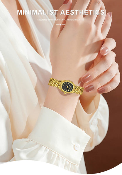 LIGE Golden Women Wristwatch Small Dial Ladies Gold Watch Bracelet Jewelry Quartz Lady Watch Compact Stylish Luxury Women Watch