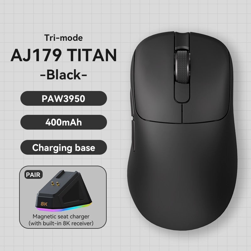 AJAZZ AJ179 APEX PAW3950 30000DPI 8Khz Wireless Gaming Mouse Right Handed Ergonomic Mouse with RGB Magnetic Screen Charging Base