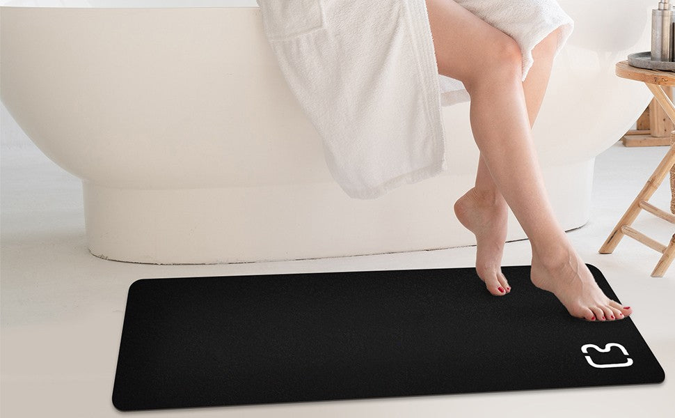 Tapete de Banho de Pedra Diatomácea Tapete de Banho de Terra Diatomácea Super Absorvente Antiderrapante 3,5MM de Espessura Tapete de Banho para Chão de Banheira