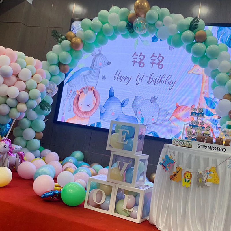 Transparent Letter Balloon Box Baby Shower Decorations Happy Birthday Wedding Decor 1st Birthday Party Supplies Balloon Box