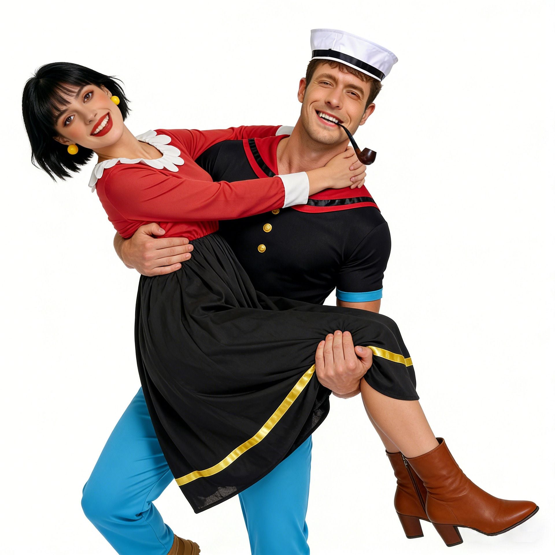 Classic Cartoon Popeye the Sailor Cosplay Costume With Hat Funny RolePlay Outfits For Men WOman Takerlama
