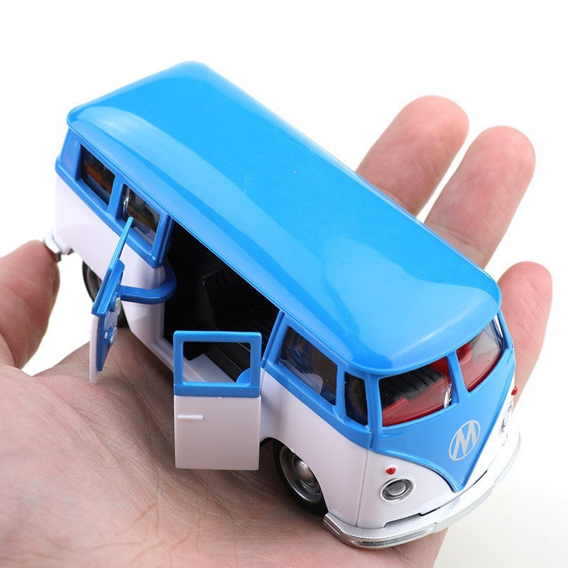 1:38 Alloy Diecast Volkswagen T1 Vintage Van Car Model Classic Pull Back Miniature Vehicle Replica For Collection Gift for Kids