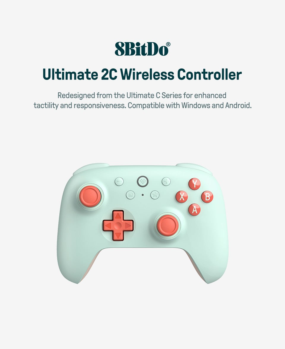 8BitDo Ultimate 2C Wireless Gaming Controller Hall Effect Joystick for PC, Windows 10, 11, Steam Deck, Raspberry Pi, Android