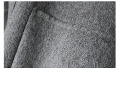 New Women Double-sided Cashmere Coat Female Solid Long Hooded Single Breasted Warm Woolen Coats Loose Tide Autumn Winter