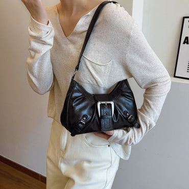 2025 Large Capacity Pleated New Retro Commuter Temperament Locomotive Do Old Style Underarm Shoulder Bag Women