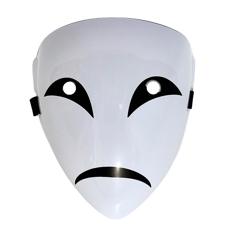 5 Pcs Creepy White Halloween Full Face Mask, Scary Smile / Sad / Cross Eye Print Mask for Adults Halloween Costume and Party
