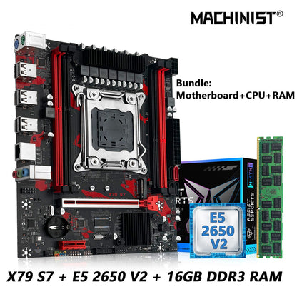 Combo Placa-mãe MACHINIST X79 Processador Intel Xeon E5 2650 V2 LGA 2011 CPU + Memória RAM DDR3 1*16GB Suporte Slot M.2 NVME