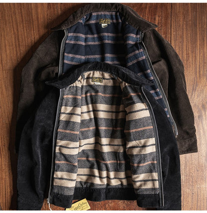 Rugged Bronson Thickened Heavy Corduroy Coat Cossack Short Jacket Fleece Liner Jacket Cool