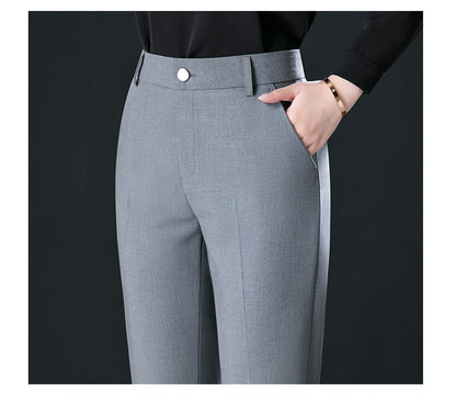 New Autumn Women's Suit Pants, Black Gray Khaki Pantalones Spring Female Slim Trousers, Asian Size 26 27 28 29 30 31 32 33