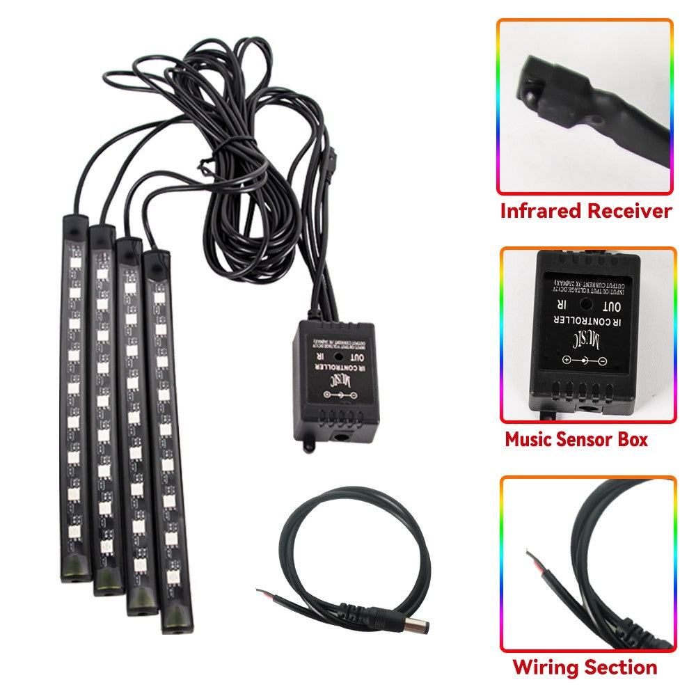 Motorcycle Atmosphere Led Light Strips Waterproof RGB Wireless RF Remote APP Control Motorbike Universal Decorative lights