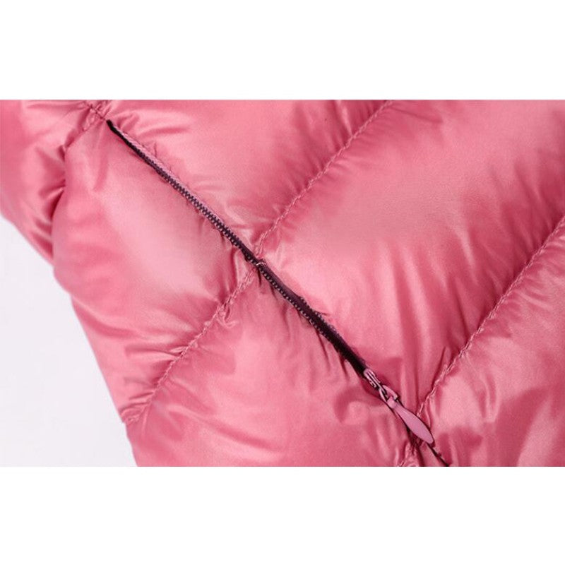 Korean Fashion Slim Remove Hooded Parka Fashionable Outerwear 2023 Winter Womens Down Jackets Long Light Thin Coat Puffer Jacket