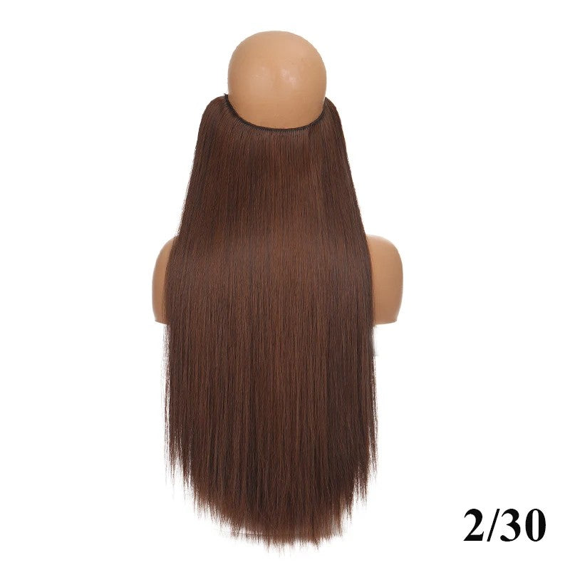 Extensão de cabelo com fio invisível (40cm 50cm 60cm) cabelo liso cabelo encaracolado uso diário adequado para todas as mulheres