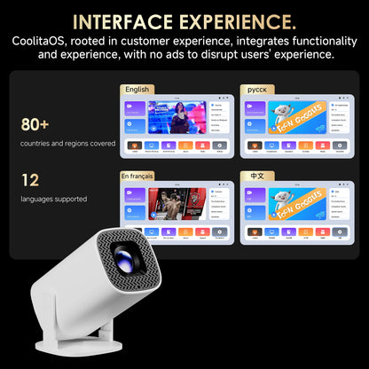 Projetores Inteligentes Mini TOPSION P30PLUS 4K 1280 * 720P Com mais de 500 canais gratuitos ao vivo Suporte WiFi6 Home Theater Projetor Portátil
