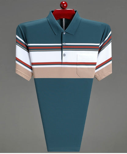 High quality brand men's short sleeved polo shirt summer fashion  striped design youth personalized top casual business T-shirt